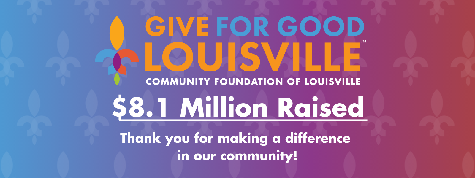 Give for Good Louisville 2022 - Thank you for supporting our community! $8.1 Million Raised.