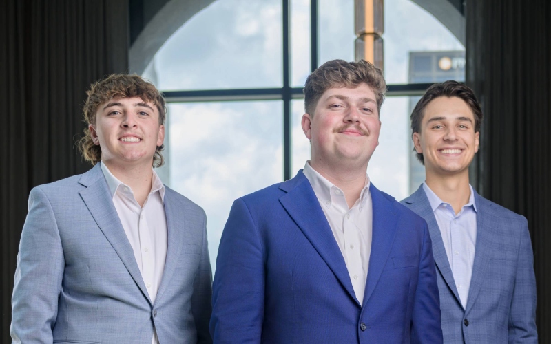 Due Gooder, 2025 Vogt Invention & Innovation Awards Recipient. Pictured left to right are co-founders Finn McCormack, Nate Royal, and Ethan Havertape.